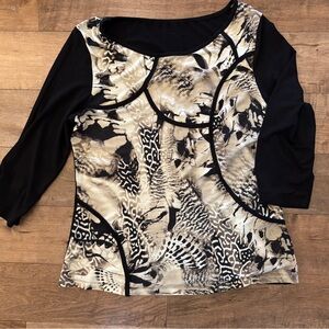 Stylish Black and Cream Women's Top